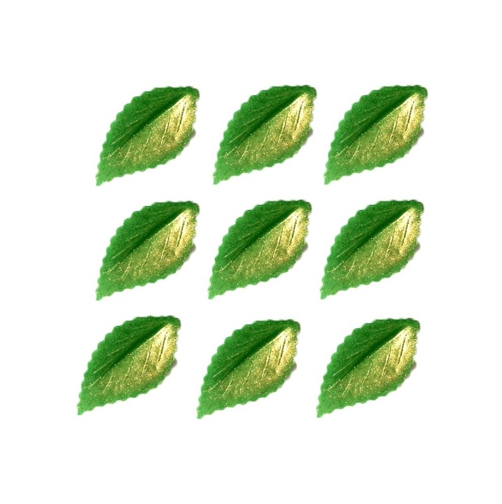Listki z wafla zielone pozłacane-100 sztuk