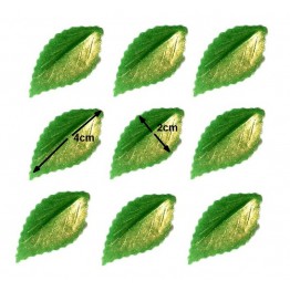 Listki z wafla zielone pozłacane-100 sztuk